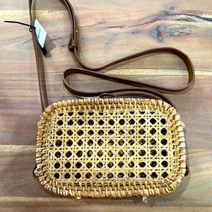 NWT J Crew Wicker crossbody bag